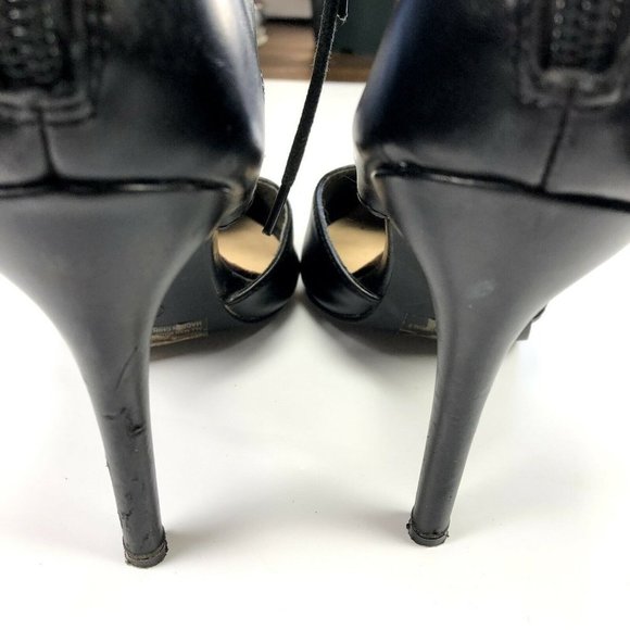 Breckelles Black Pointed Toe Lace Up Zipper Back Womens Size 8.5 Stiletto Heels - Picture 10 of 11